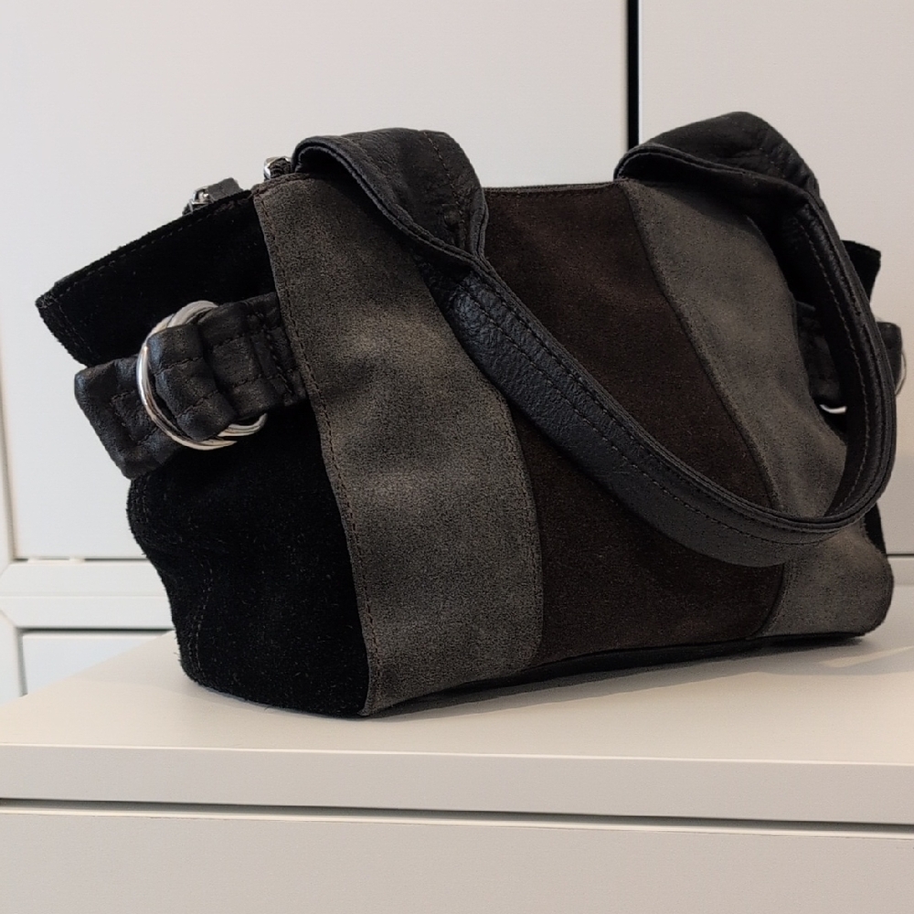Tignanello Black and Gray Satchel